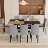 9-Piece Dining Set with Storage Space, Rectangular Table and 8 PU Armless Chairs - 3 of 4