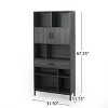 Yinvani Corner Bookshelf, Display Storage Bookcase, Dark Gray - 4 of 4