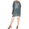 LA LEELA Women's Open Front Summer Vacation Beachwear Short Bathing Suit Cardigan Holiday Swimwear Duster Beach Swim - 3 of 4