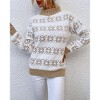 Coolmee Women's Ugly Christmas Sweater Xmas Snowflake Turtleneck Long Sleeve Knitted Pullover Holiday Party Knitwear - 4 of 4