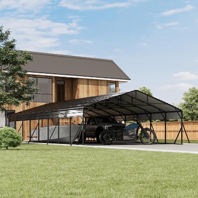 20' x 40' x 8.5' Heavy Duty Metal Carport with Galvanized Steel Roof, Steel Carport Kits Outdoor with Metal Roof, Galvanized Car Shelter
