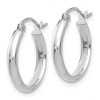 Black Bow Jewelry 2.75mm x 20mm Polished 14k White Gold Domed Round Tube Hoop Earrings - 2 of 4