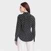 Women's Long Sleeve Collared Button-Down Shirt - A New Day™ Black Polka Dots - 2 of 3