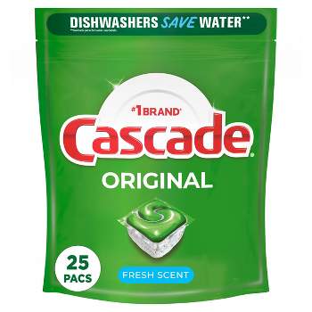 Cascade Original Dishwasher Pods, ActionPacs Dishwasher Detergent Tabs, Fresh Scent - 25ct