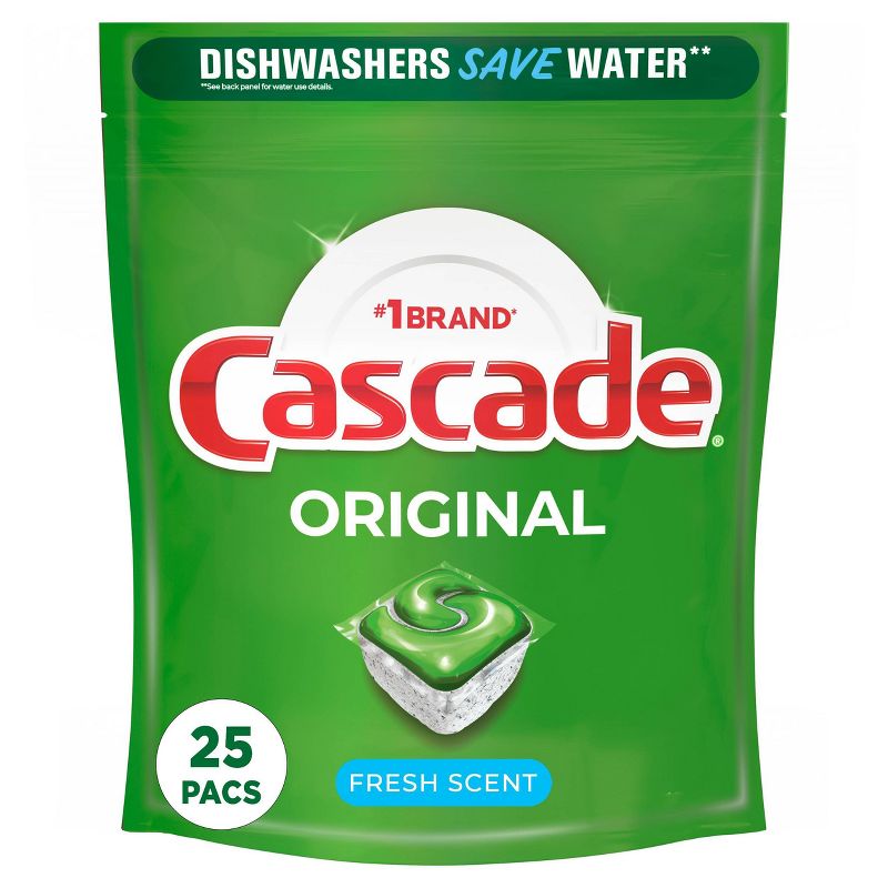Cascade Fresh Scent Original Dishwasher Pods, ActionPacs Dishwasher Detergent Tabs, 1 of 9