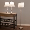 Table Lamps and Floor Lamp Traditional Set of 3: Brushed Steel, Linen Shades - Yorkshire Home - 4 of 4