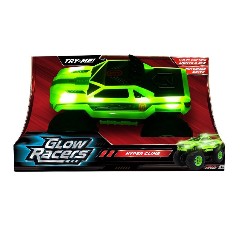 Maxx Action Glow Racers Hyper Climb Motorized Monster Truck Toy Vehicle, 1 of 9