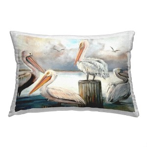 Stupell Industries Pelicans at Seaside Outdoor Decorative Throw Pillow, 14 x 20 - 1 of 3