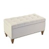 CAVINAS Retro Rivet Storage Ottoman Bench, Support Hinge Top, Upholstered Ottoman with Storage, End of Bed Bench, Ottoman Bench for Bedroom - 3 of 4