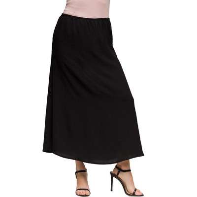 24seven Comfort Apparel Womens Elastic Waist A Line Maxi Skirt