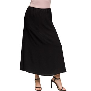 24seven Comfort Apparel Womens Elastic Waist A Line Maxi Skirt - 1 of 4