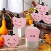 10Pcs Halloween Pink Pumpkin Gift Boxes Unique Candy Boxes with Hollow Scary Smiley Face Window Trick or Treat Candy Goodie Bags for Halloween - 3 of 4
