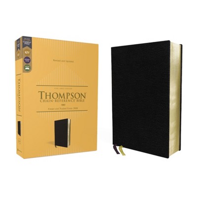 Kjv, Thompson Chain-Reference Bible, European Bonded Leather, Black, Red Letter, Comfort Print - by  Zondervan (Leather Bound)