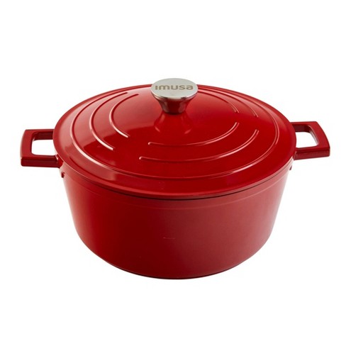 Goodful 4.5qt Cast Aluminum, Ceramic Dutch Oven with Lid, Side Handles and Silicone Grip Charcoal