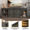 Farmhouse TV Stand for 75 inch TVs with Power Outlet, Long Entertainment Center with Sliding Barn Doors for Living Room, Bedroom - 4 of 4