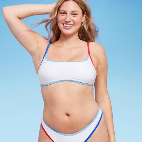 ondersteuning hoofdstad pleegouders Women's Contrast Trim Bralette Bikini Top - Wild Fable™ Multi White Xl :  Target