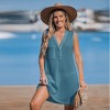 Women's Navy Crochet Sleeveless Cover-Up Dress for Beach Getaways -Cupshe - 4 of 4