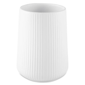 LunaLulinlk 6.2" Ribbed Ceramic Kitchen Utensil Holder, White - 1 of 4