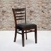 Emma and Oliver 2 Pack Ladder Back Wooden Restaurant Chair - 2 of 4