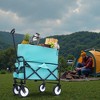 NAYSAYE Wagon Extension Collapsible Utility Cart with Strapping System for Outdoor Adventures, Blue, 25.98"*17.32"*37.4" - 2 of 4