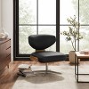 Art Leon Genuine Leather Armless Swivel Accent Chair - 3 of 4