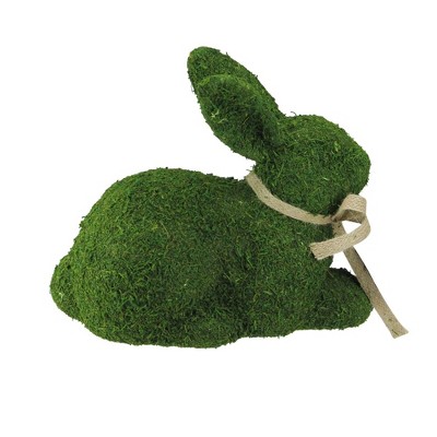 Northlight 11" Moss Sitting Bunny Rabbit Spring Easter Figure - Green/Tan