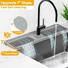 24'' Longer Kitchen Sink Faucet Mat - 7° Slope Self-Draining, Snap Lock Fit, Behind-Faucet Water Splash Guard - 3 of 4