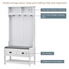 Hall Tree with Bench and Storage, 3-in-1 Coat Rack Shoe Bench with Storage and Hooks, Entryway Coat and Shoe Rack for Hallway, Entryway, Bedroom - 4 of 4