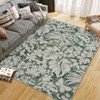 Area Rug Botanical Floral - Leaf Printed Accent Carpet with Non-Slip Backing, Stain-Resistant Indoor Rug for Living Room, Bedroom, Kitchen - 3 of 4