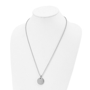 Chisel Stainless Steel Brushed and Polished Reversible Round 4mm Dog Tag on a 24" Ball Chain Necklace - 1 of 4