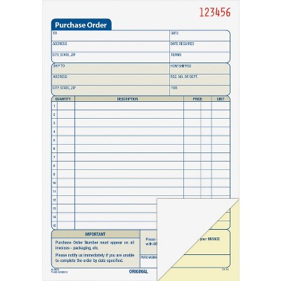 Adams Purchasing Order Book 2-Part 5-9/16"x8-7/16" 50 Sets/BK DC5831