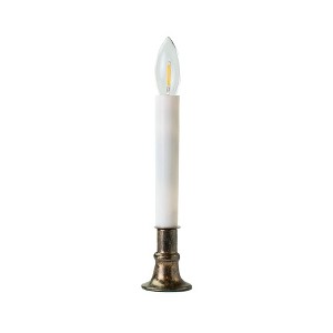 IMC Electric Candle with Warm White LED Bulb and Timer, Antique Bronze, 9in - 1 of 2