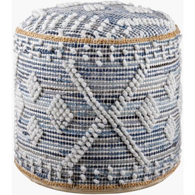 Mark & Day Ottenthal 16"H x 18"W x 18"D Bohemian/Global White Pouf