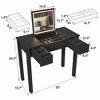 NicBex 32.5" Makeup Vanity Desk with Flip-top Mirror,Wood Makeup Table with 2 Drawers & 3 Removable Organizer Boxes for Bedroom - 3 of 4