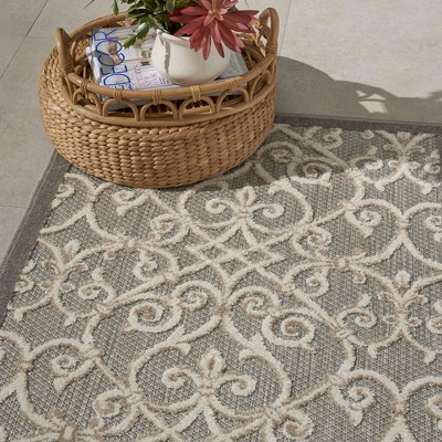 Aloha Scroll High-Low Pile Indoor/Outdoor Rectangular Rug