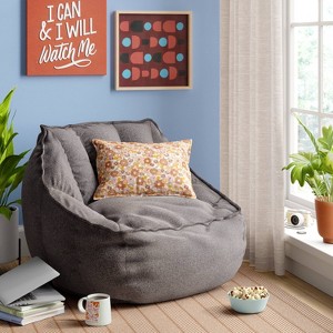 Dorm Lounge Chair Heather Gray - Room Essentials™: Polyester Upholstery, Foam Filled, No Assembly Required - 1 of 4