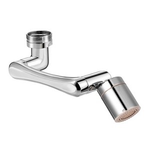 Attop 2-Pack 1440° Sink Faucet Extenders for Kids' Rooms, Bathrooms, and Kitchens; Silver Rotary Faucet Aerator with Rotary Spout Accessory - 1 of 4