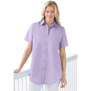 Woman Within Petite Perfect Short Sleeve Shirt - 1 of 4