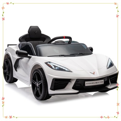 Ride on Sports Car 12V Battery Powered Car for Kids Licensed Corvette Toddles Electric Car Toy with Remote Control