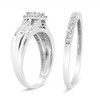 Silver 1/2 Cttw Round and Baguette-Cut Diamond Engagement Bridal Set - 3 of 4
