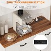 71" Pantry Cabinet with Charging Station, Kitchen Storage Cabinet with Microwave Stand, 8-Zone Organization for Dining, Kitchen, Living Room - 4 of 4