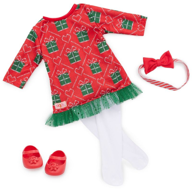 Our Generation Luz 18&#34; Doll with Red &#38; Green Holiday Sweater Dress Outfit, 5 of 7
