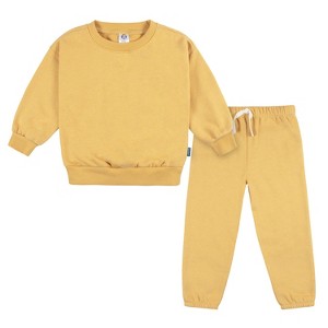 Gerber Toddler Boys' and Girls' Fleece Long Sleeve Top and Pant Set, 2- Piece - 1 of 4