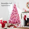 Best Choice Products Prelit Pink Artificial Christmas Tree, Snow Flocked Fir Holiday Decoration - 3 of 4