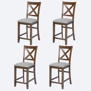Sapphtopaz Dining Chairs Set of 4 Kitchen Chair with Padded Seat Height Chair with Backrest Dining Room Chairs for Kitchen, Bedroom - 1 of 4