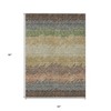 Chocolate Gray And Green Striped Washable Indoor Outdoor Area Rug - 3 of 4
