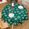 Oxford Fabric Printed Waterproof Tablecloth - Snowflake Design, Durable, Stain Resistant, Easy to Clean, Water Resistant - 3 of 4
