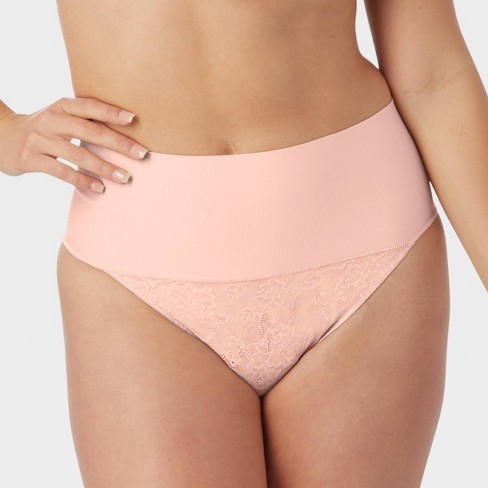 Maidenform Self Expressions Women's Tame Your Tummy Thong SE0049 - Clay  Pink M