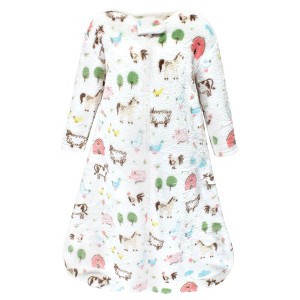 Hudson Baby Infant Girl Plush Sleeping Bag, Sack, Blanket, Girl Farm Animals Long Sleeve - 1 of 2