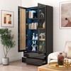 NicBex Tall Corner Bookshelf Multifunctional Bookcase with Display Open Shelves,Books Storage Cabinet Organizer for Office,Bedroom - 2 of 4